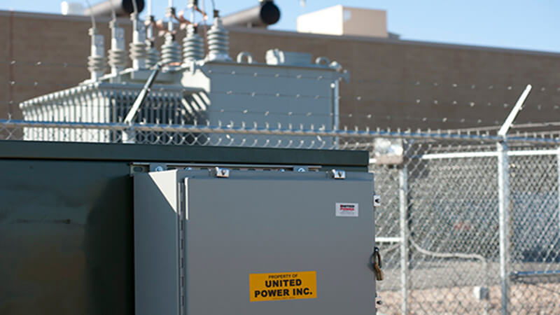 Photo of electrical box with United Power Incorporated sticker on it.